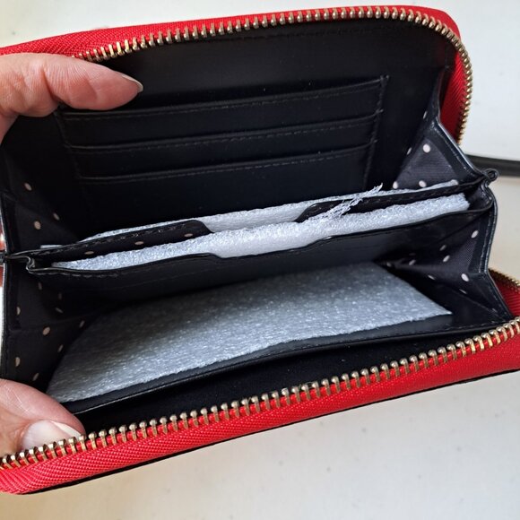 Stella & Dot Wild Hearts Tech Clutch Red Zip Wallet Wristlet Love Valentine 7x5" - Picture 3 of 8